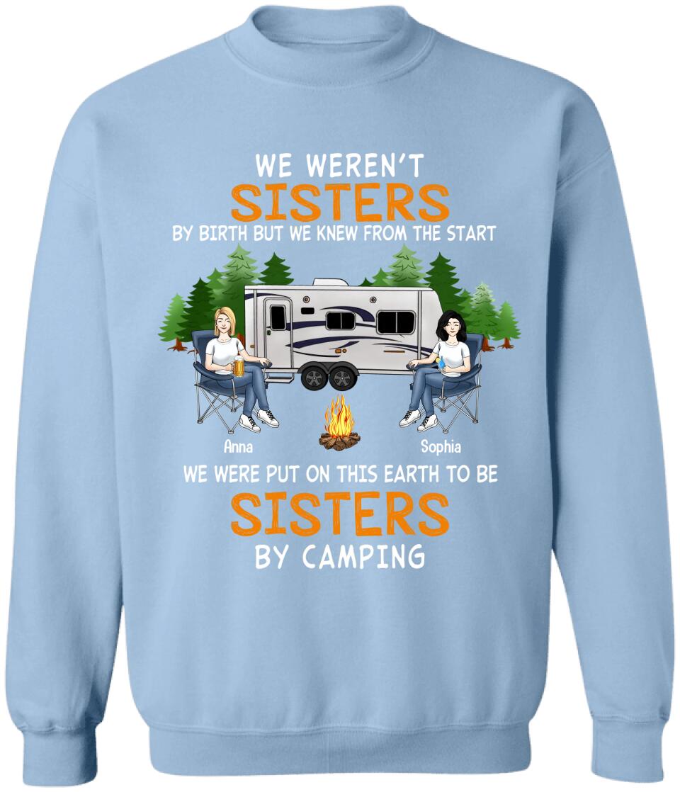 Sisters By Camping Shirt - Personalzied Bestie Camping Shirt - Camping Life - Happy Campers - Bestie Shirt - Campers Gift