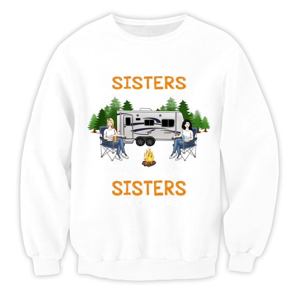 Sisters By Camping Shirt - Personalzied Bestie Camping Shirt - Camping Life - Happy Campers - Bestie Shirt - Campers Gift
