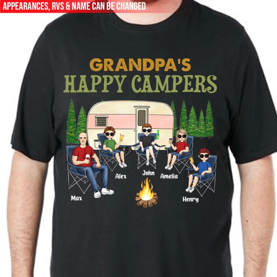 Grandpa's Happy Campers Shirt - Personalized Grandpa Shirt - Personalized Camping Shirt - Grandpa Gift - Camping Life