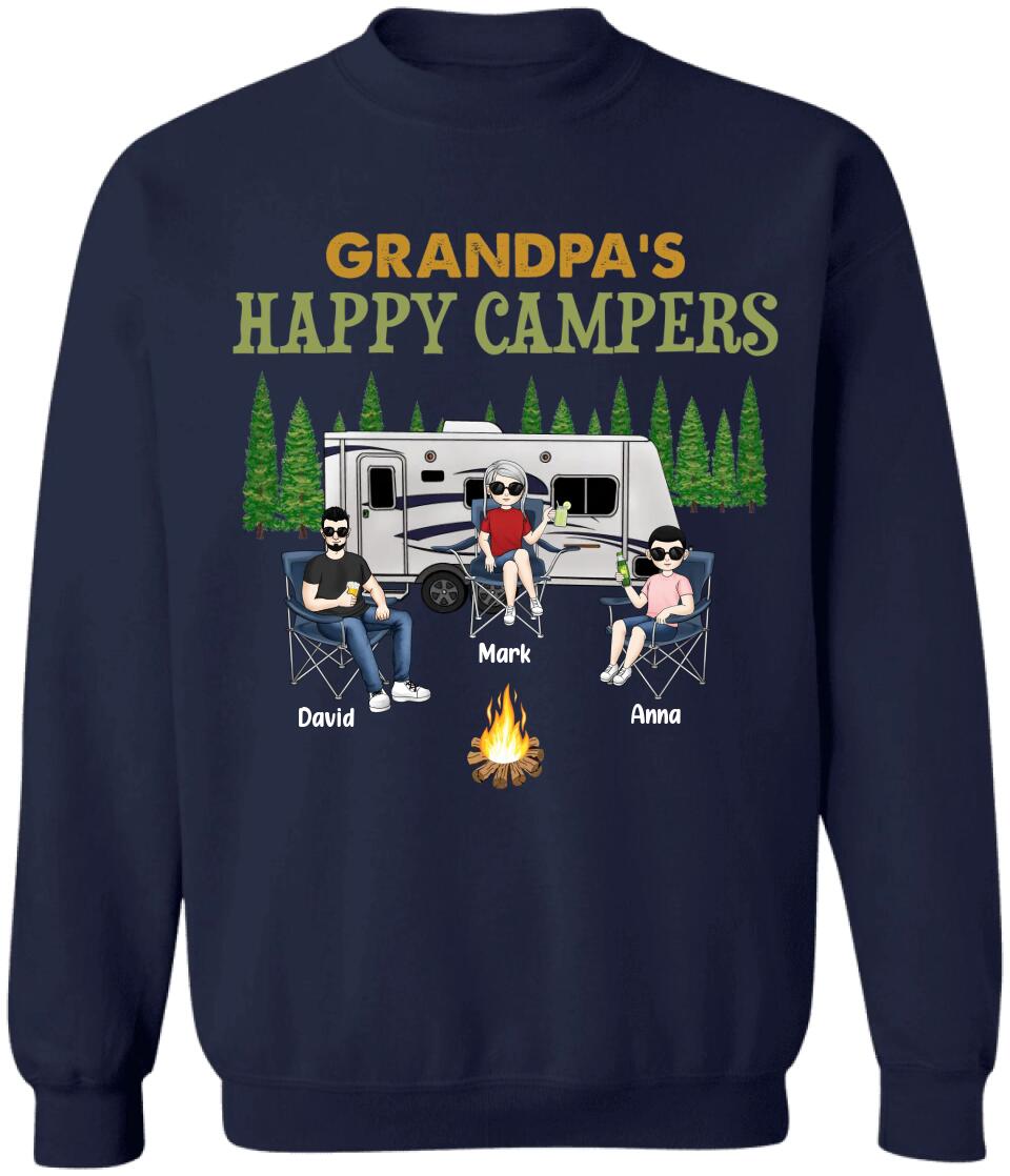 Grandpa's Happy Campers Shirt - Personalized Grandpa Shirt - Personalized Camping Shirt - Grandpa Gift - Camping Life