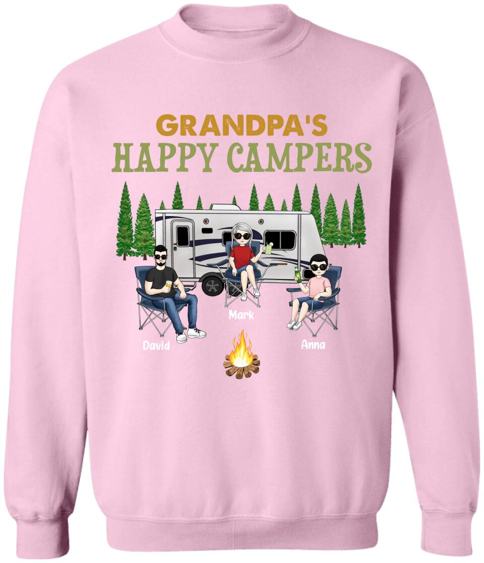 Grandpa's Happy Campers Shirt - Personalized Grandpa Shirt - Personalized Camping Shirt - Grandpa Gift - Camping Life