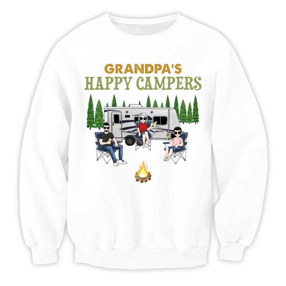 Grandpa's Happy Campers Shirt - Personalized Grandpa Shirt - Personalized Camping Shirt - Grandpa Gift - Camping Life