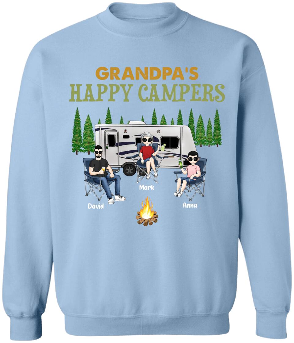 Grandpa's Happy Campers Shirt - Personalized Grandpa Shirt - Personalized Camping Shirt - Grandpa Gift - Camping Life