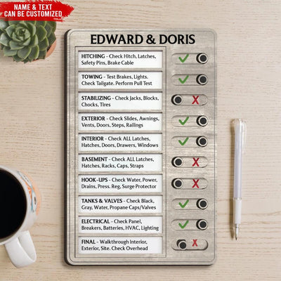 RV Checklist - Personalized Wooden RV Checklist, Gift For Camper