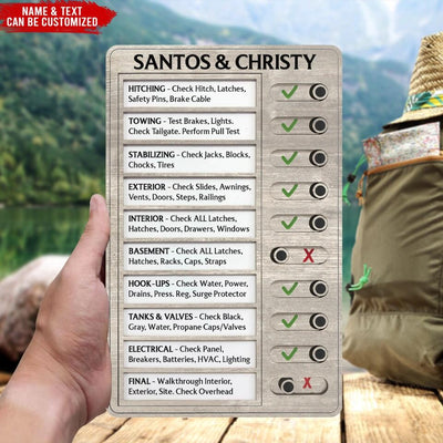 RV Checklist - Personalized Wooden RV Checklist, Gift For Camper