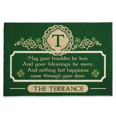 An Irish Blessing, May Your Troubles Be Less - Personalized Doormat, St. Patrick's Day Decor - DM194