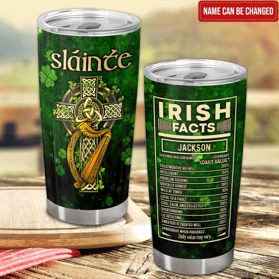 Irish Facts - Personalized Tumbler, St Patrick's Day Gifts