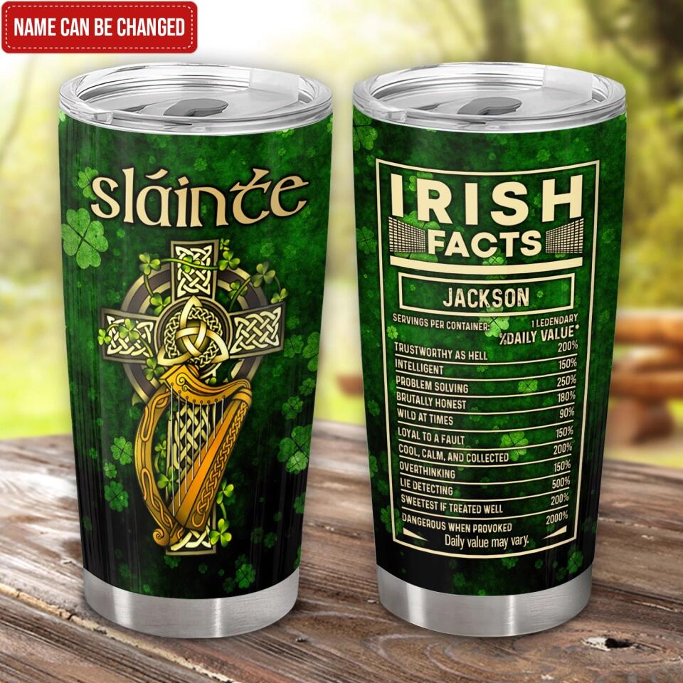 Irish Facts - Personalized Tumbler, St Patrick's Day Gifts