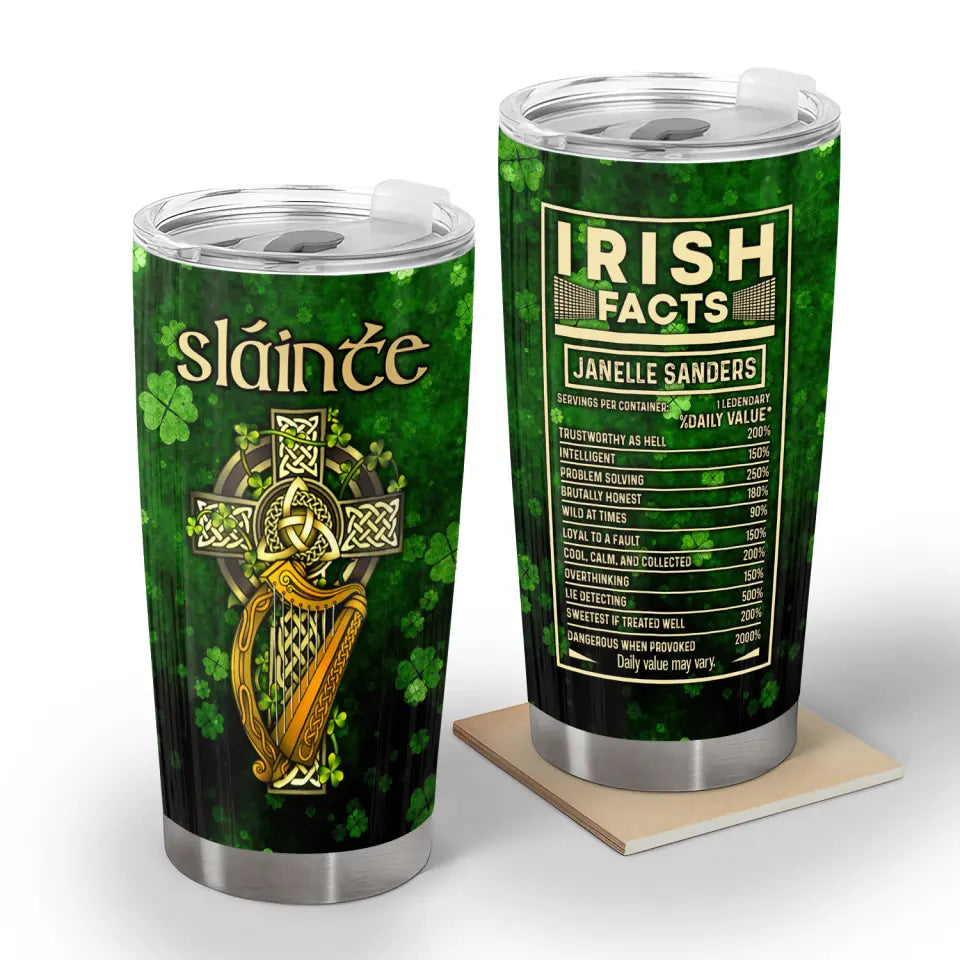 Irish Facts - Personalized Tumbler, St Patrick's Day Gifts