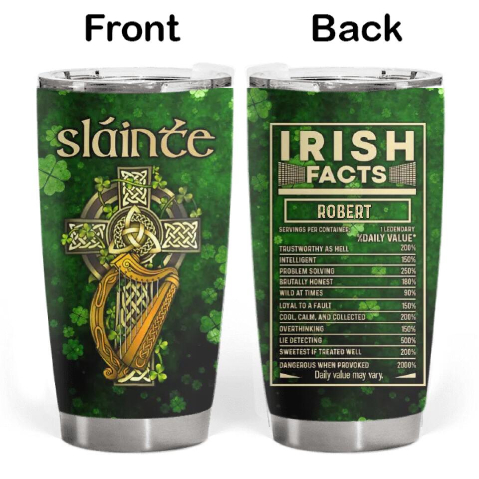 Irish Facts - Personalized Tumbler, St Patrick's Day Gifts