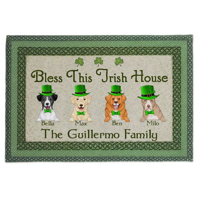 Bless This Irish House - Personalized Doormat, Gift For St. Patrick's Day