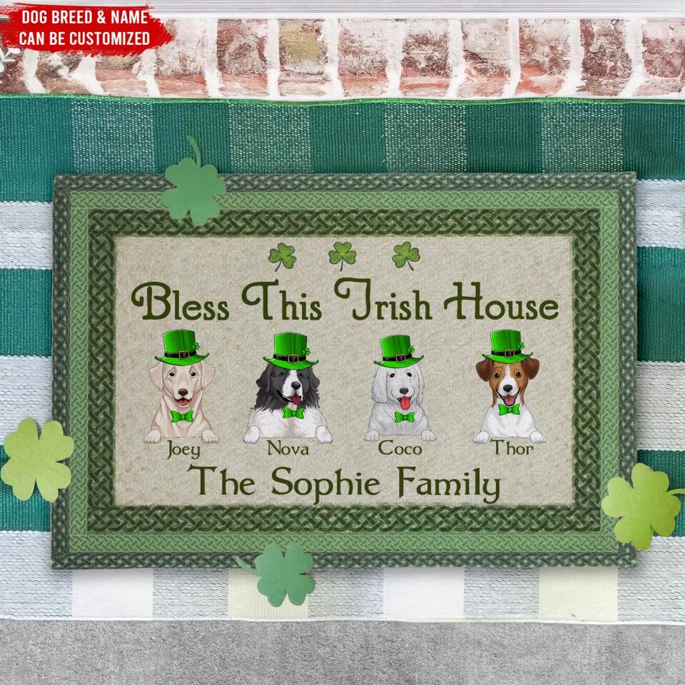 Bless This Irish House - Personalized Doormat, Gift For St. Patrick's Day