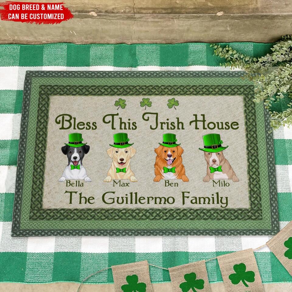 Bless This Irish House - Personalized Doormat, Gift For St. Patrick's Day