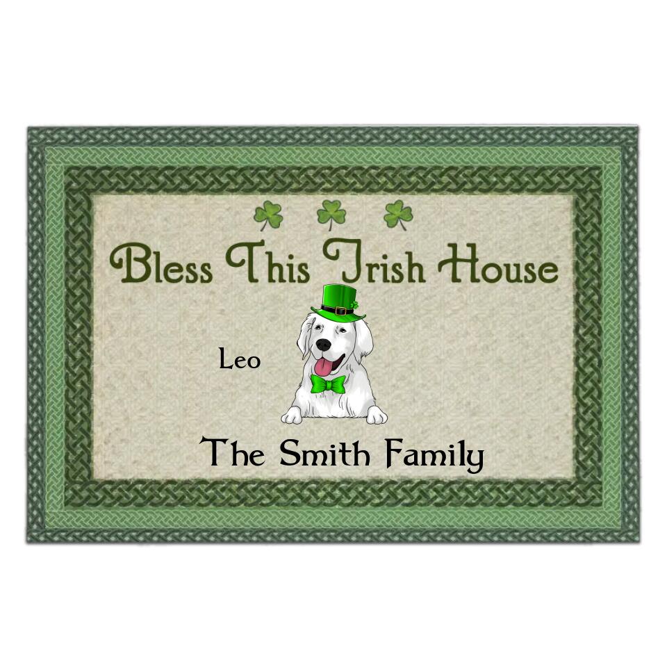 Bless This Irish House - Personalized Doormat, Gift For St. Patrick's Day