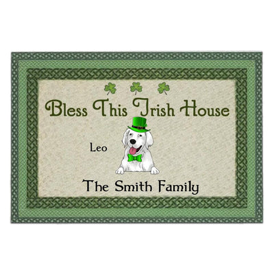 Bless This Irish House - Personalized Doormat, Gift For St. Patrick's Day