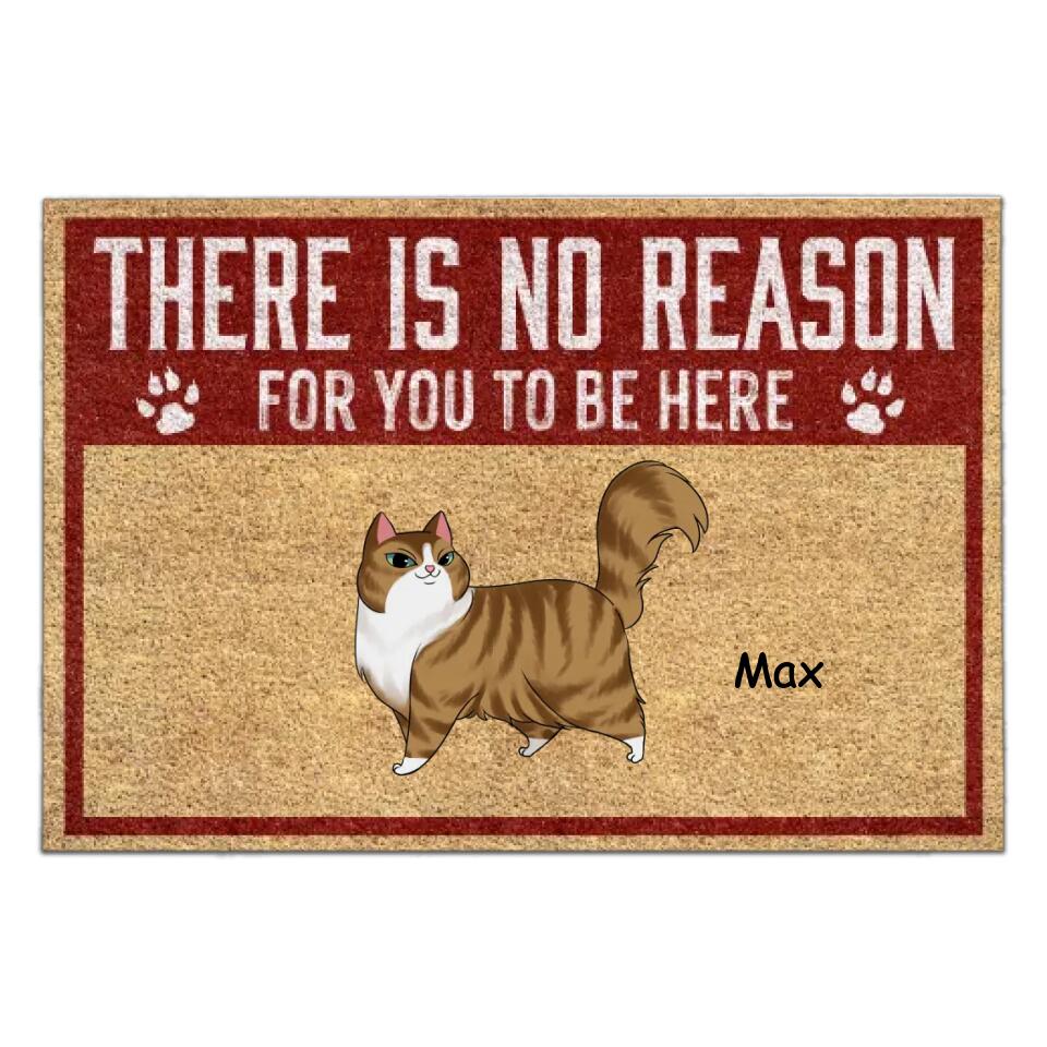 There is No Reason For You To Be Here - Personalized Cat Doormat - Front Door Mat Funny Home Decor - Funny Porch Decor - Welcome Mat