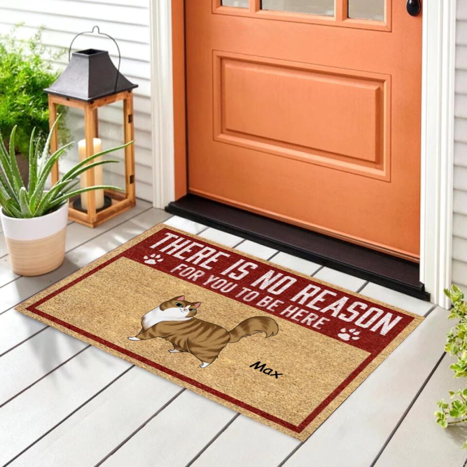 There is No Reason For You To Be Here - Personalized Cat Doormat - Front Door Mat Funny Home Decor - Funny Porch Decor - Welcome Mat