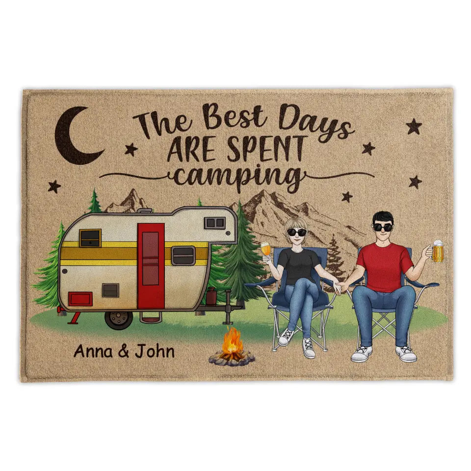 The Best Day Are Spent Camping - Personalized DoorMat, Gift For Camping Lover