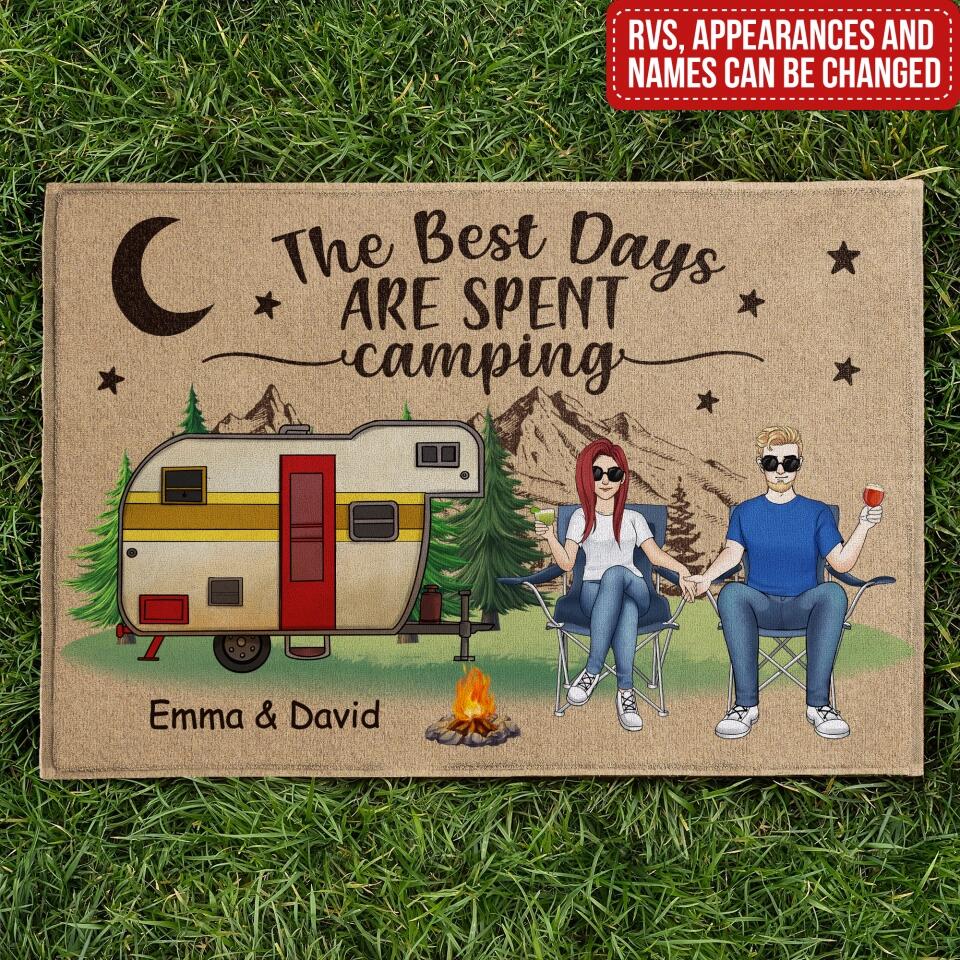 The Best Day Are Spent Camping - Personalized DoorMat, Gift For Camping Lover