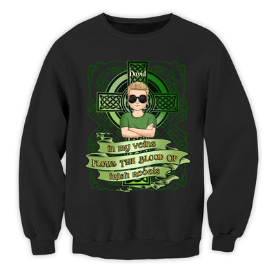 In My Veins Flows The Blood Of Irish Rebels - Personalized T-Shirt