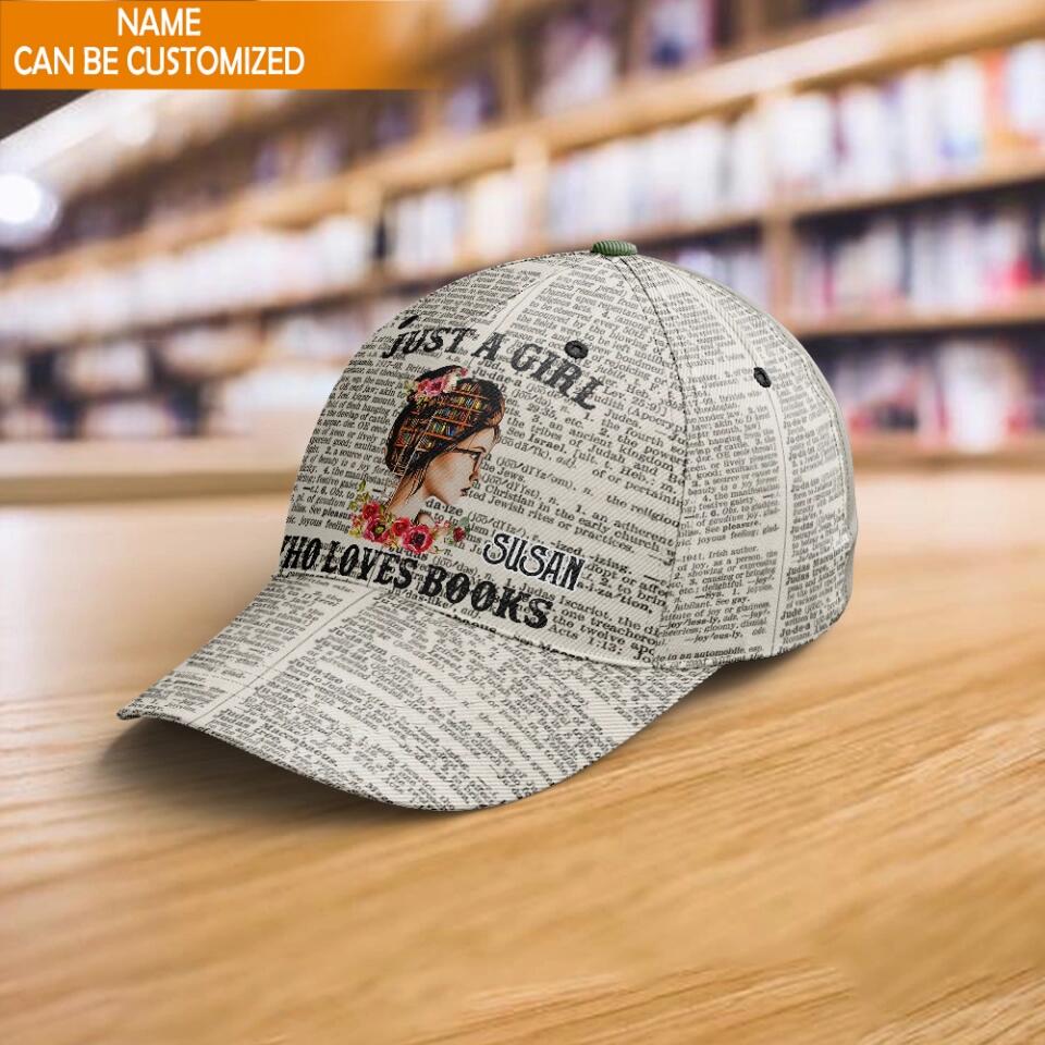 Just A Girl Who Loves Books - Personalized Classic Cap, Gift For Book Lovers