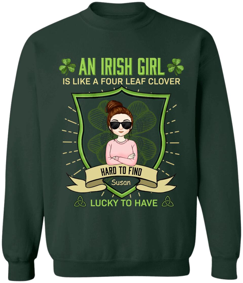 An Irish Girl Is Like A Four Leaf Clover - Personalized T-Shirt