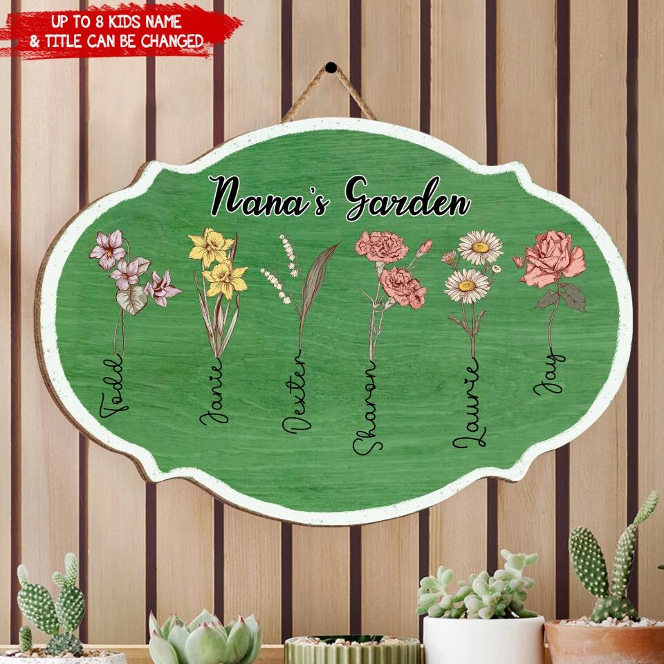 Grandma's Garden - Personalized Wooden Sign, Gift For Grandma, Grandparents