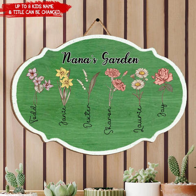 Grandma's Garden - Personalized Wooden Sign, Gift For Grandma, Grandparents