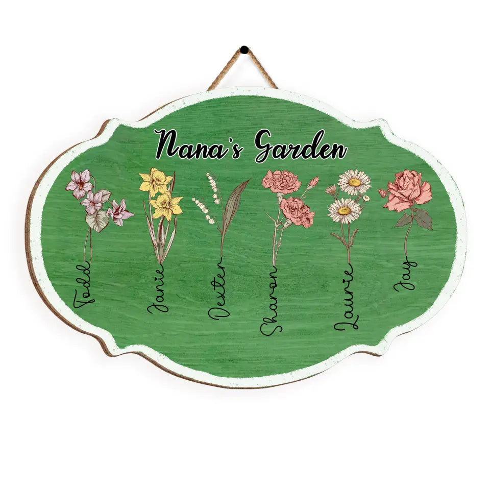 Grandma&#39;s Garden - Personalized Wooden Sign, Gift For Grandma, Grandparents