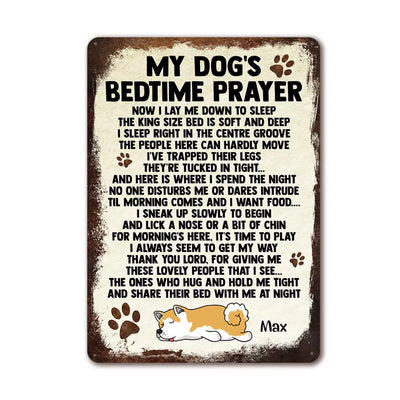 My Dog's Bedtime Prayer - Personalized Dog Metal Sign - Gift For Dog Lovers - Dog Metal Sign