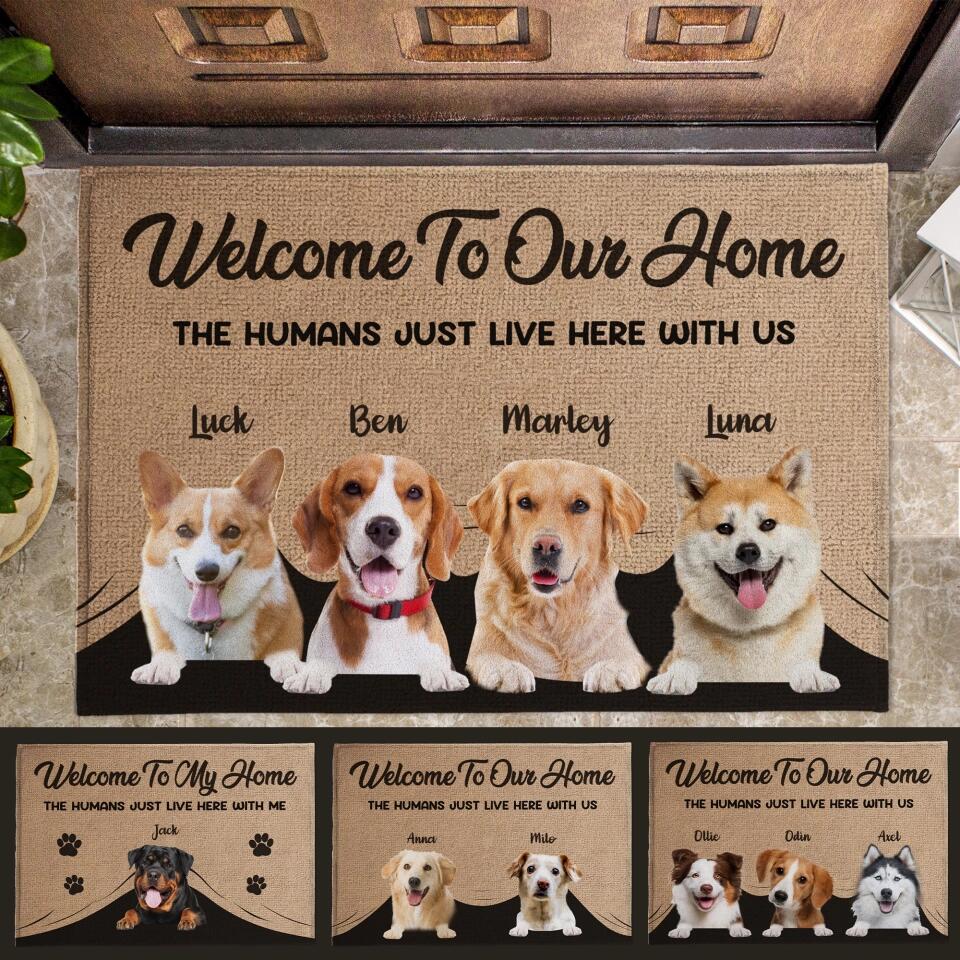 Welcome To The Pet Home - Personalized Doormat, Funny Pet Gift