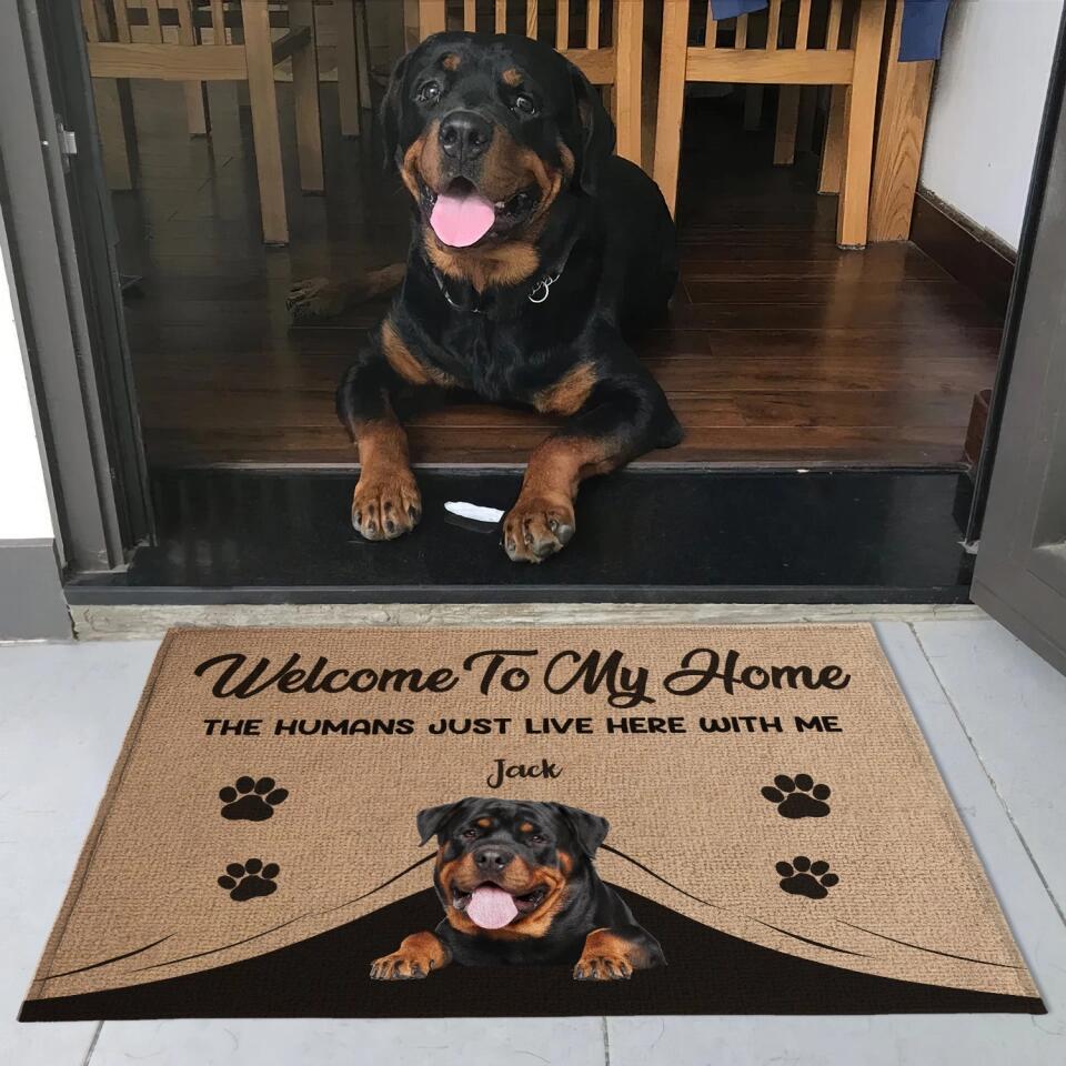 Welcome To The Pet Home - Personalized Doormat, Funny Pet Gift
