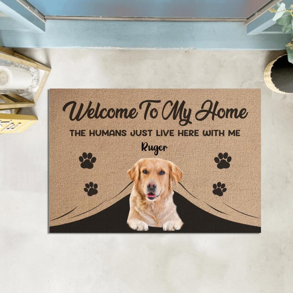 Welcome To The Pet Home - Personalized Doormat, Funny Pet Gift