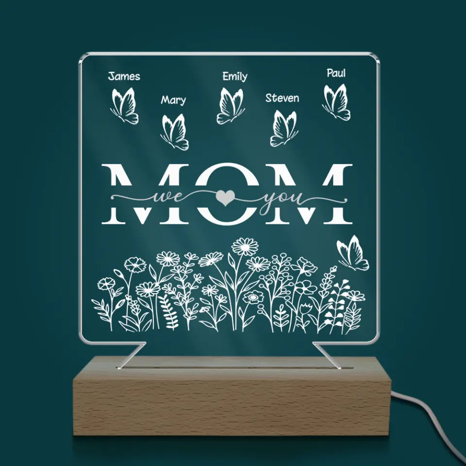 Mom We Love You - Personalized Acrylic Night Lamp - Personalized Mothers Day Gift - Mum gift - Happy Mother&#39;s Day