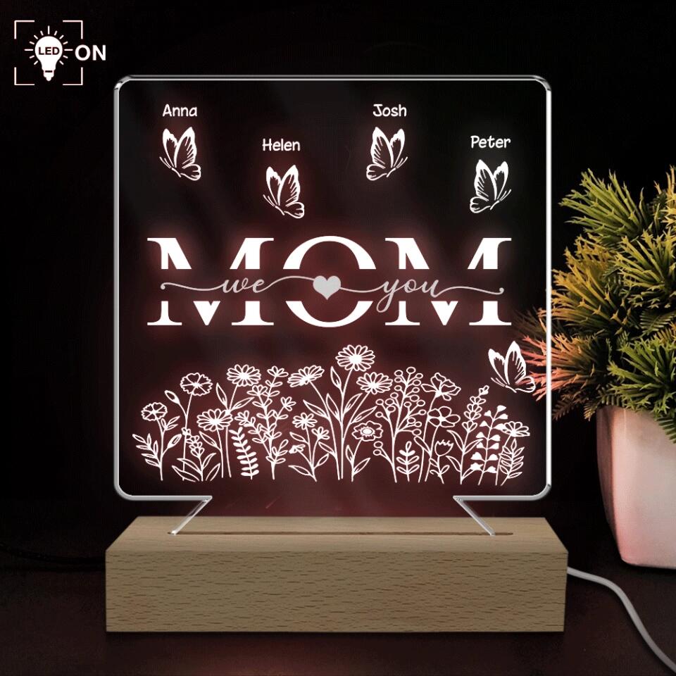 Mom We Love You - Personalized Acrylic Night Lamp - Personalized Mothers Day Gift - Mum gift - Happy Mother's Day