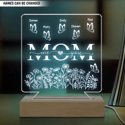 Mom We Love You - Personalized Acrylic Night Lamp - Personalized Mothers Day Gift - Mum gift - Happy Mother's Day