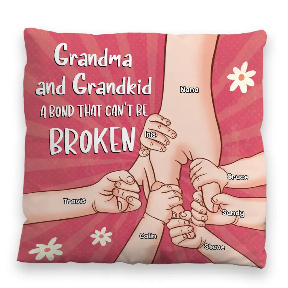 Grandparent And Grandkid A Bond That Can&#39;t Be Broken - Personalized Pillow (Insert Included), Gift For Grandpa, Grandma