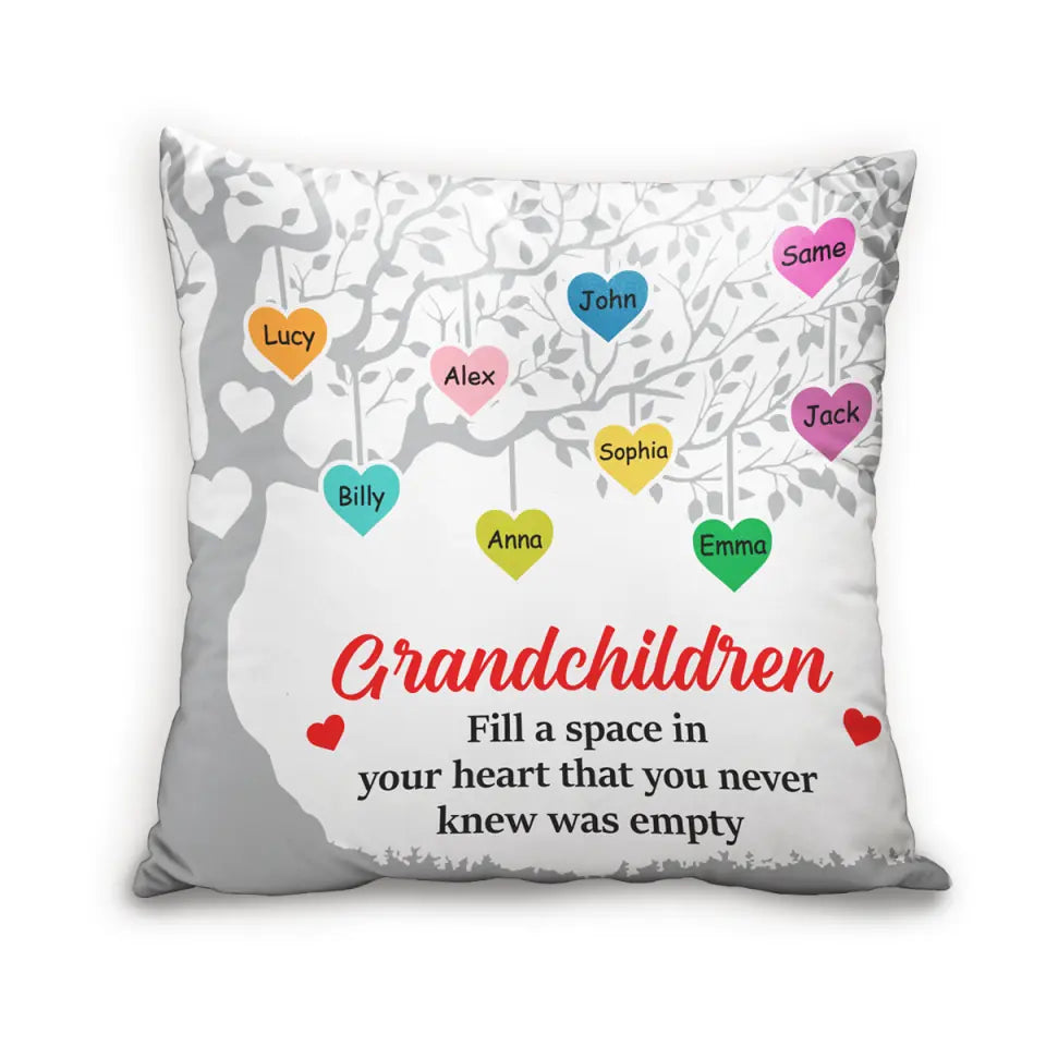 Grandchildren Family Tree - Personalized Pillow (Insert Included), Gift For Grandparent