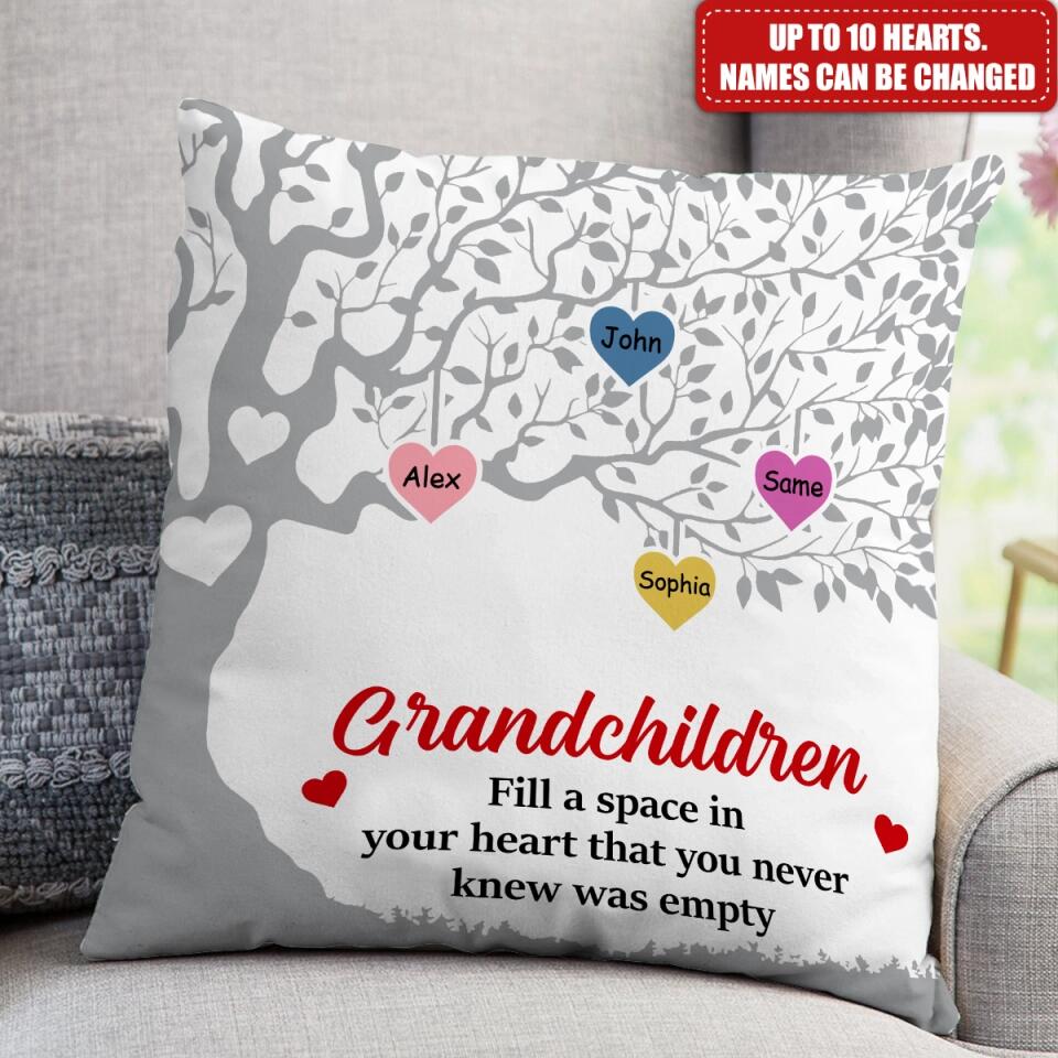 Grandchildren Family Tree - Personalized Pillow (Insert Included), Gift For Grandparent