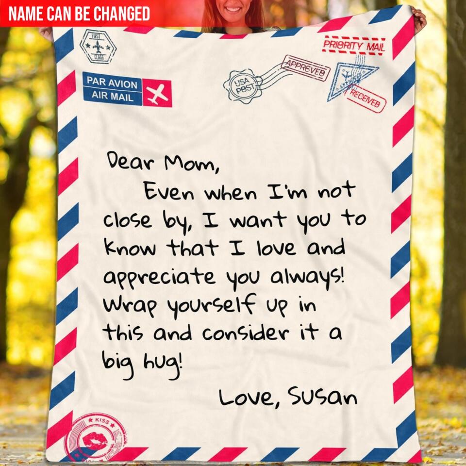 Letter To Mom - Personalized Blanket, Gifts For Mom, Mom Gifts from Daughter, Son