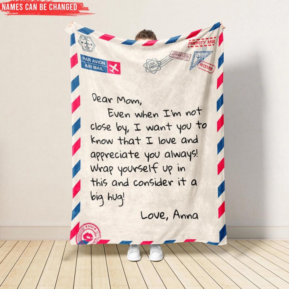 Letter To Mom - Personalized Blanket, Gifts For Mom, Mom Gifts from Daughter, Son