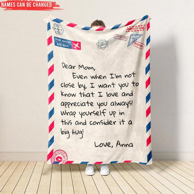 Letter To Mom - Personalized Blanket, Gifts For Mom, Mom Gifts from Daughter, Son