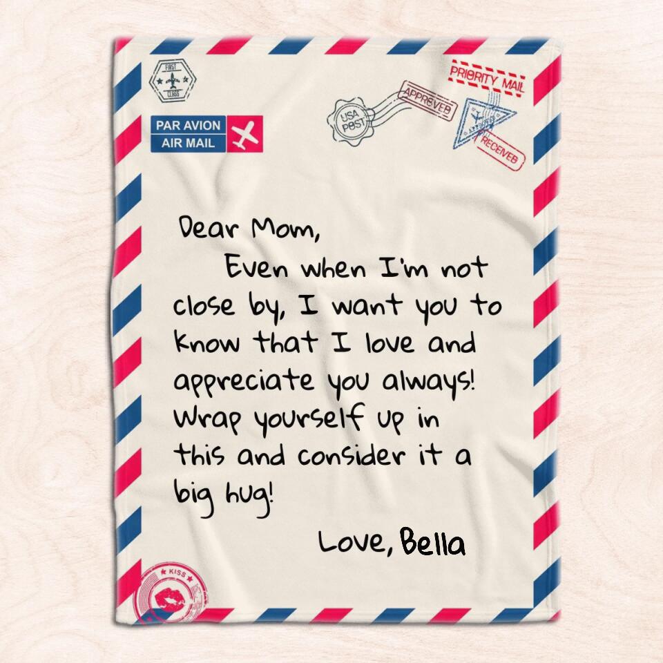 Letter To Mom - Personalized Blanket, Gifts For Mom, Mom Gifts from Daughter, Son