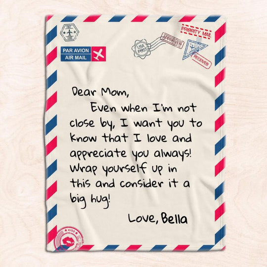 Letter To Mom - Personalized Blanket, Gifts For Mom, Mom Gifts from Daughter, Son