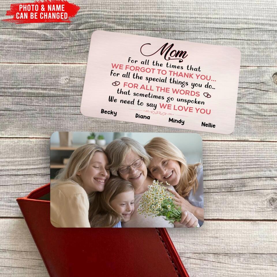 For All The Words That Sometimes Go Unspoken - Personalized Metal Wallet Card