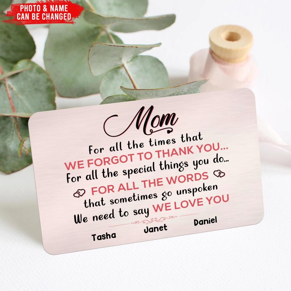 For All The Words That Sometimes Go Unspoken - Personalized Metal Wallet Card