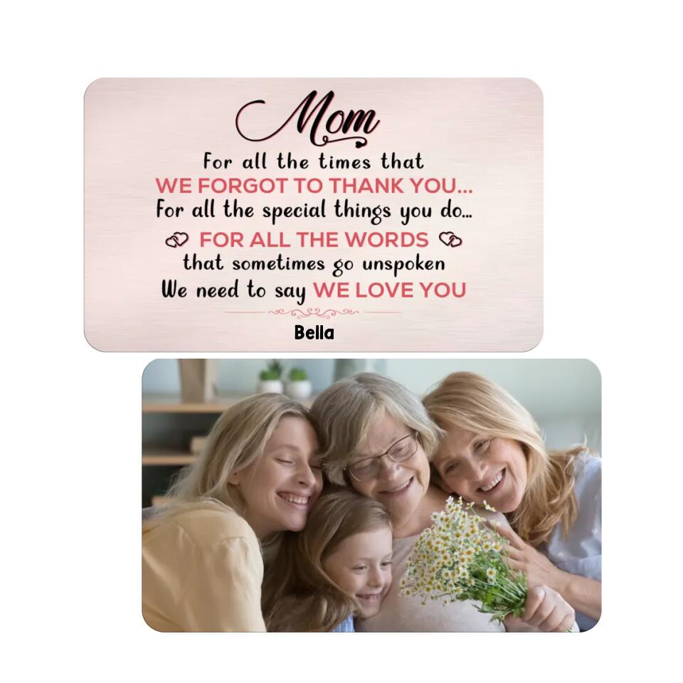 For All The Words That Sometimes Go Unspoken - Personalized Metal Wallet Card