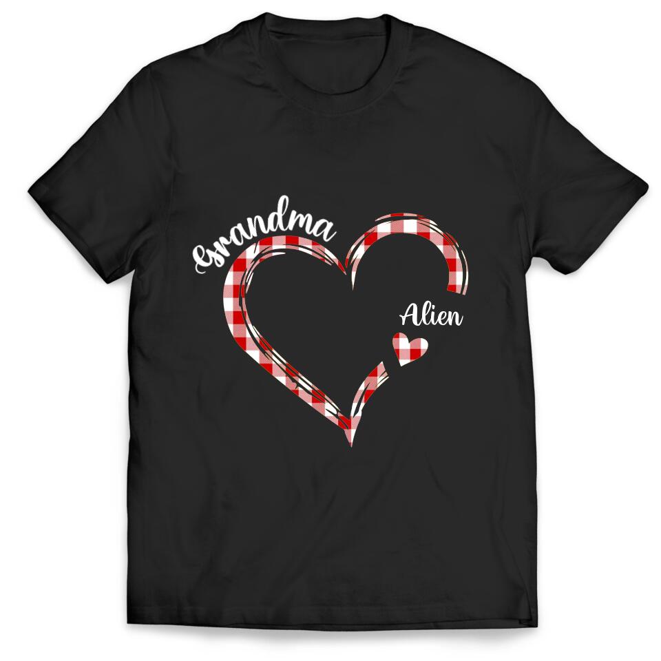 Grandma Heart Sweat - Personalized T-Shirt, Grandkids Name Shirt, Gift For Grandma