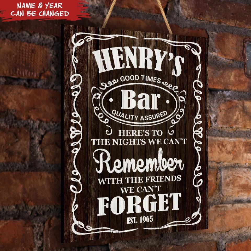 Good Times Bar Quality Assured - Personalized Wooden Bar Sign - Gift For Dad - Fathers Day Gift - Gift For Men - Man Cave Sign