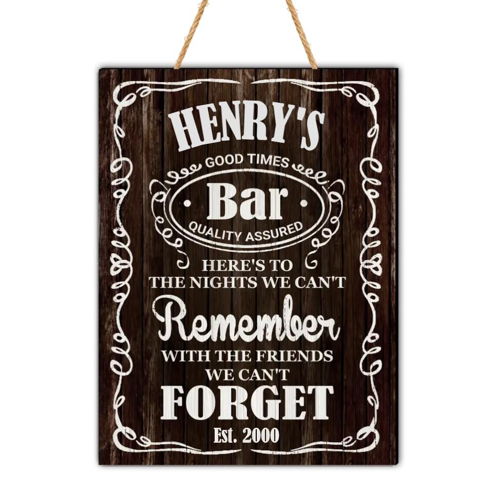 Good Times Bar Quality Assured - Personalized Wooden Bar Sign - Gift For Dad - Fathers Day Gift - Gift For Men - Man Cave Sign